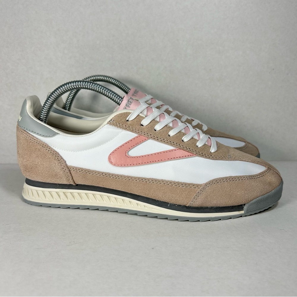 TRETORN Rawlins Leather Memory Foam Casual Lace-up Shoe Sneaker Blush; Women’s 9